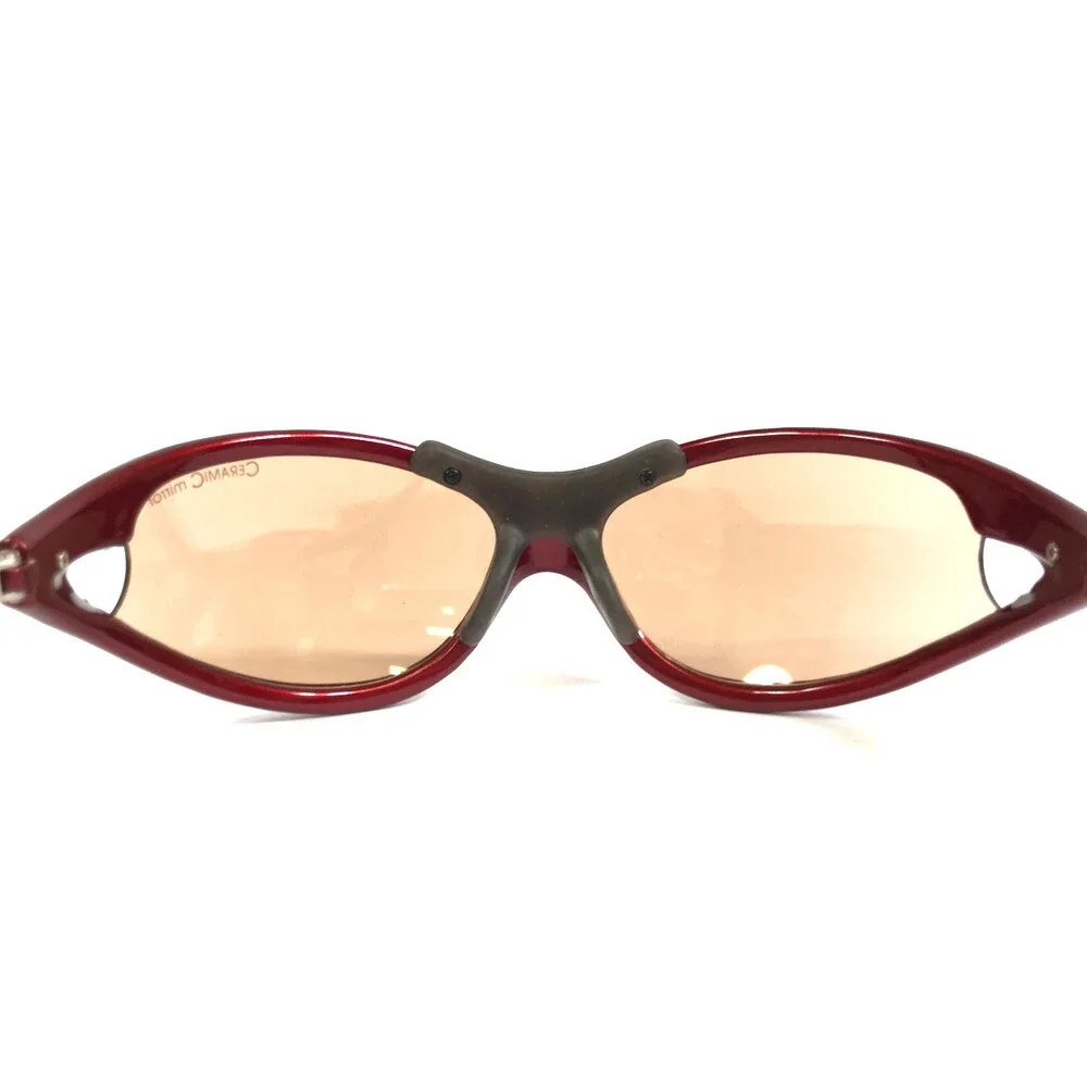 Vintage Alpina Sunglasses Airframe Zero 8.0750.20 S1 Red Silver Light Red Lenses